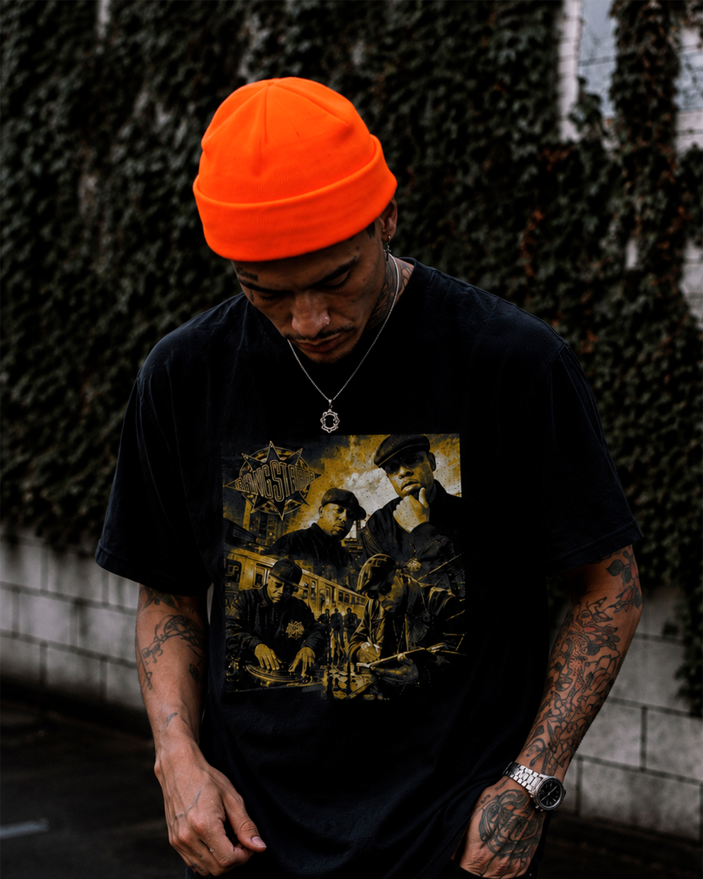 Camiseta Preta Gang Starr Beats, Rhymes & Streets