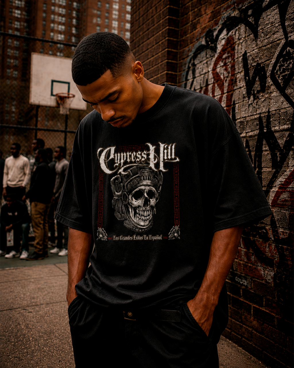 Camiseta Preta Cypress Hill Los Grandes Éxitos en Español