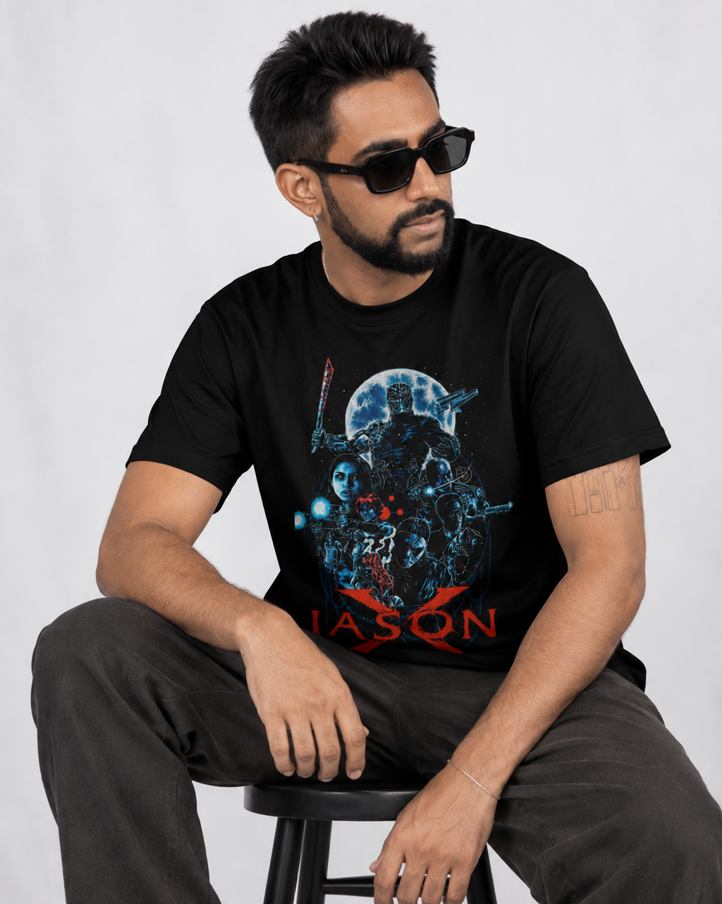 Camiseta Preta Jason X Terror Beyond Earth