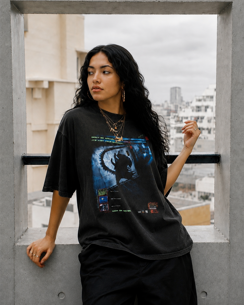 Camiseta Preta Alien vs Predator Don’t Be Afraid