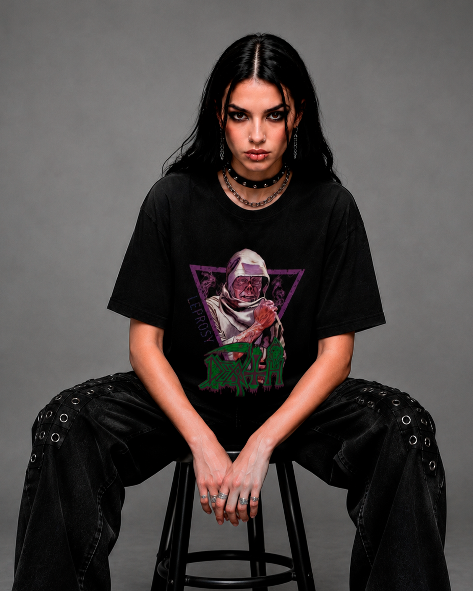 Camiseta Preta Death Leprosy Death Metal Clássico