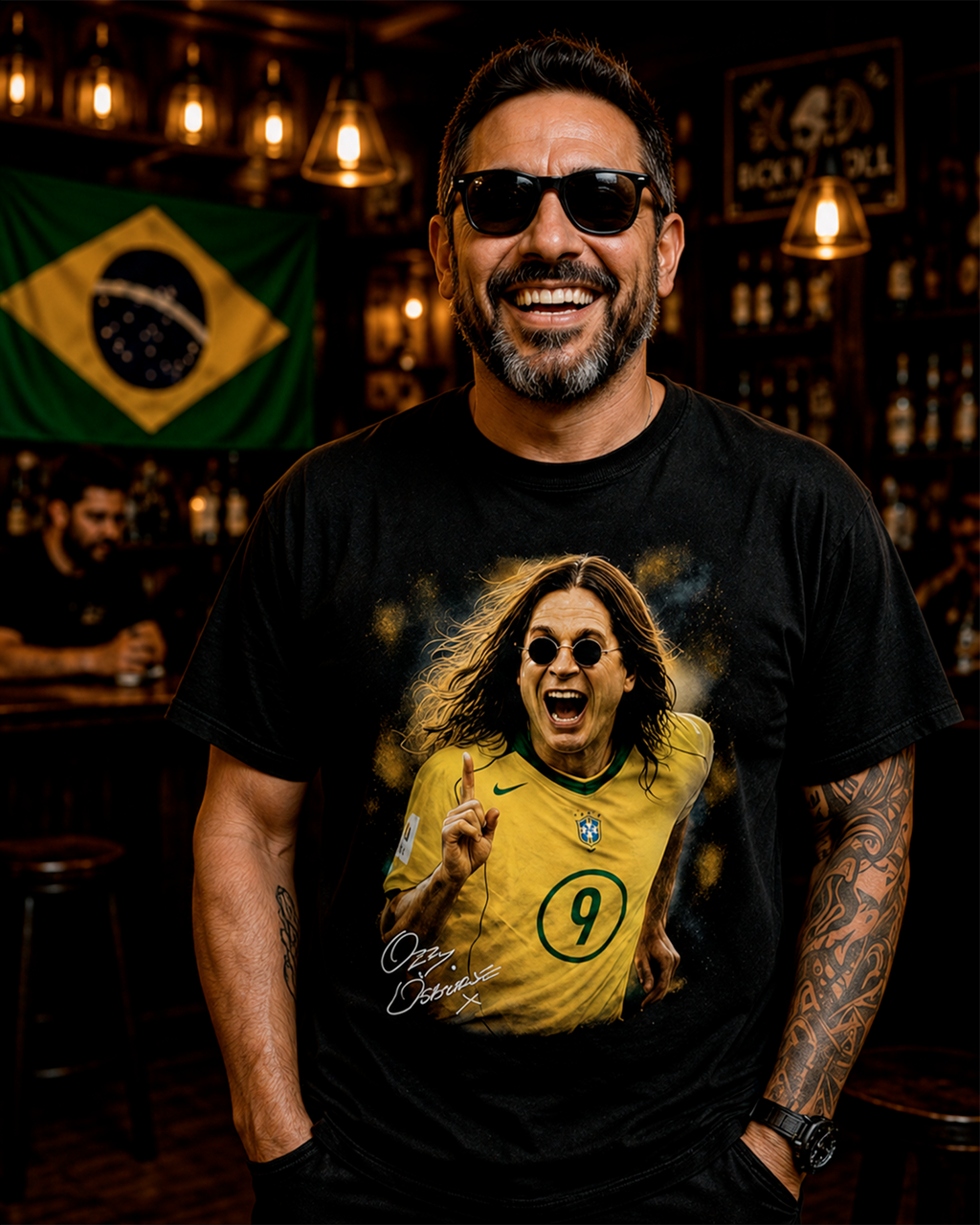 Camiseta Preta Quando Ozzy Marcou o Gol da Final