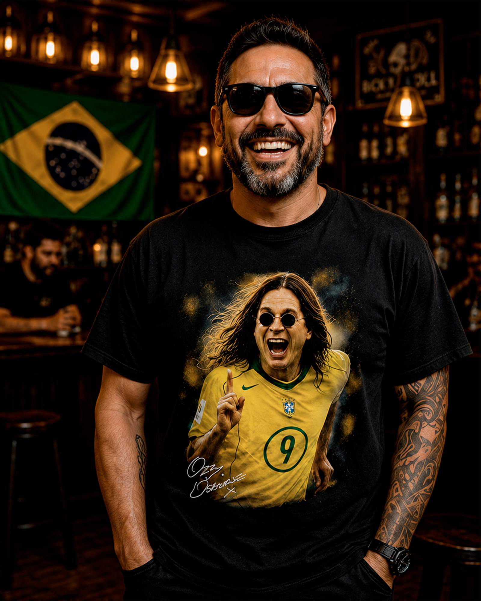 Camiseta Preta Quando Ozzy Marcou o Gol da Final