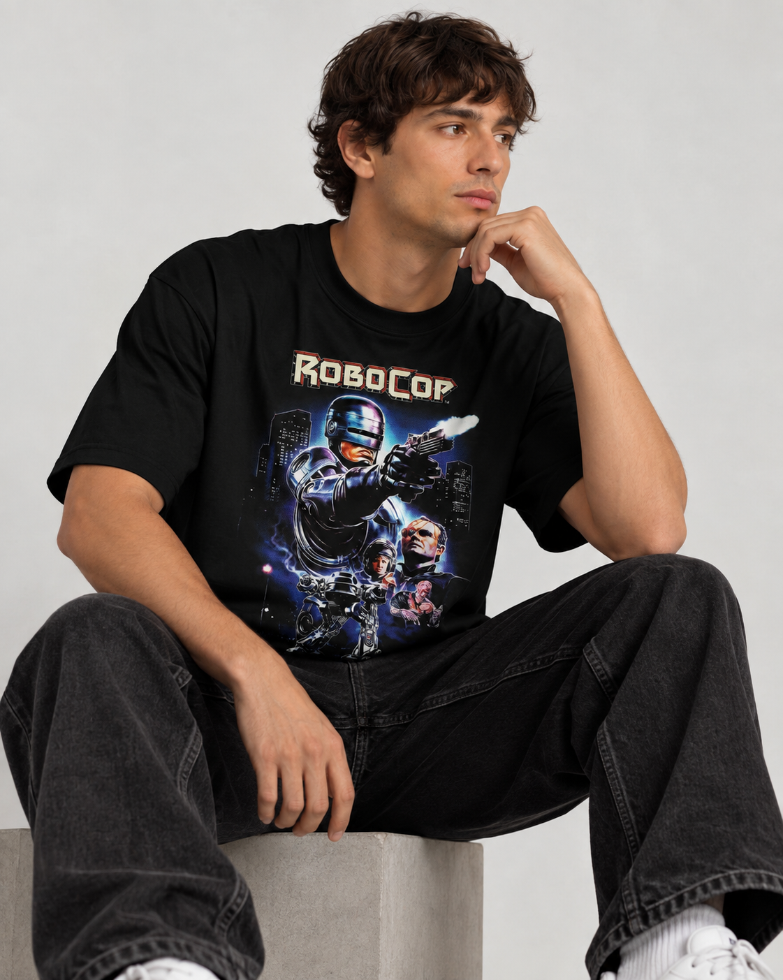 Camiseta Preta RoboCop Serve the Public Trust