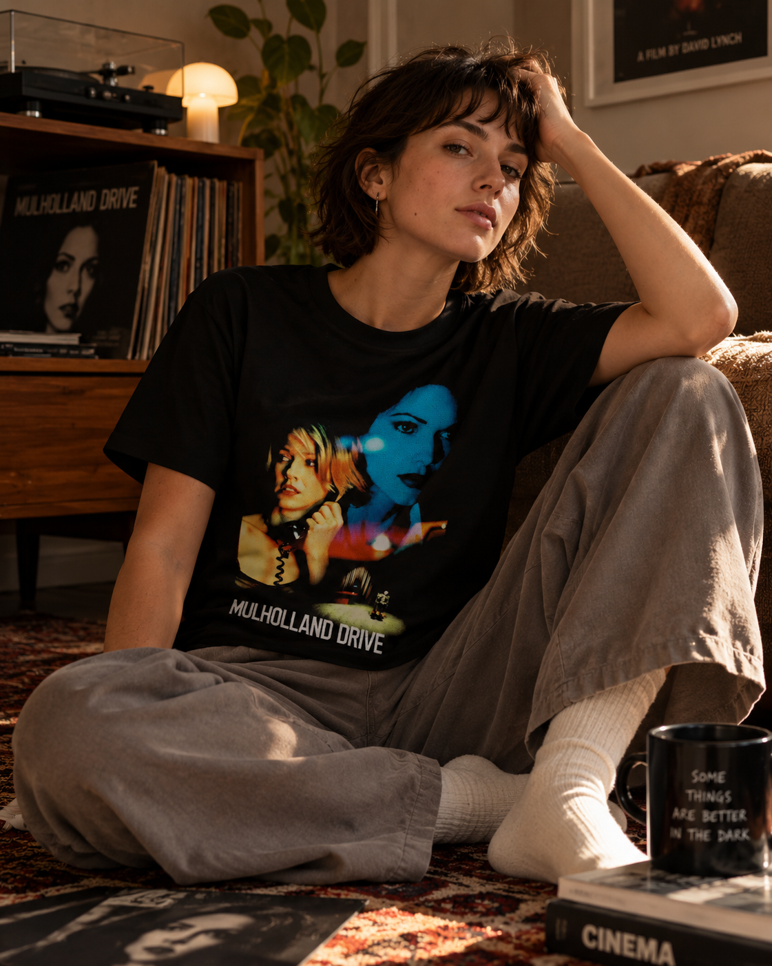 Camiseta Preta Mulholland Drive Hollywood Nightmare