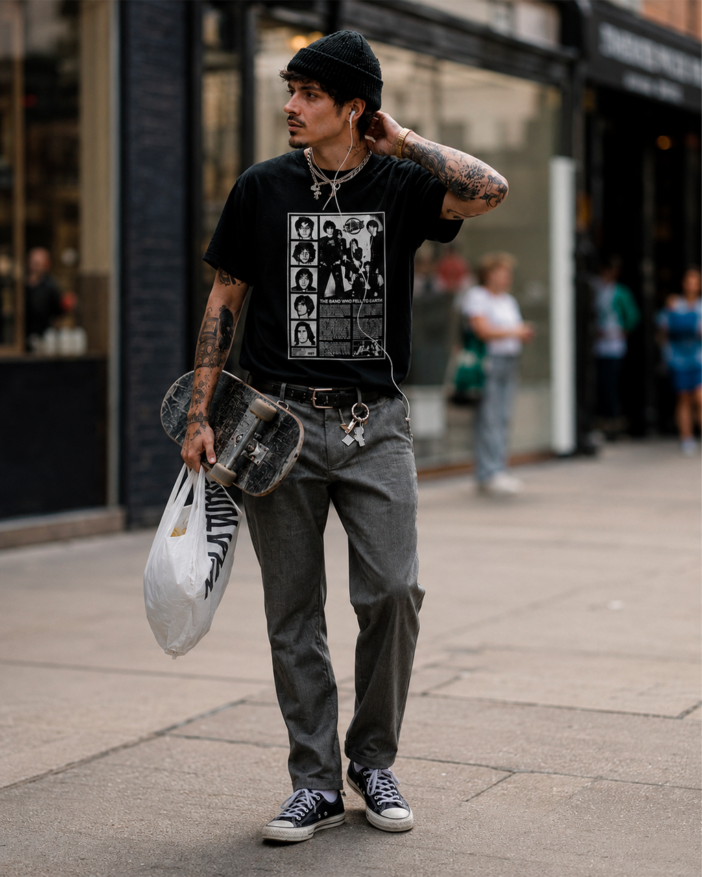 Camiseta Preta The Strokes The Band Who Fell to Earth