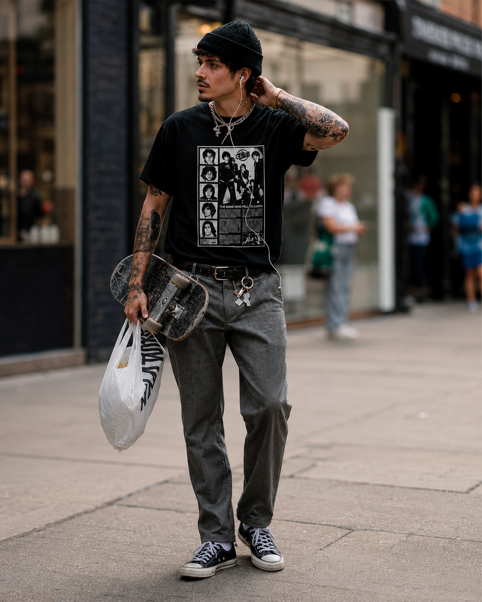 Camiseta Preta The Strokes The Band Who Fell to Earth