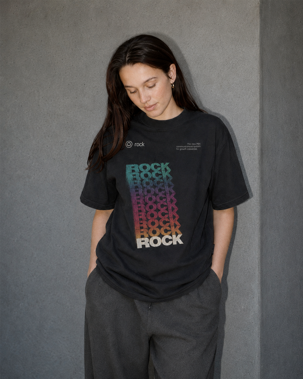 Camiseta Preta Rock Typography Vintage System