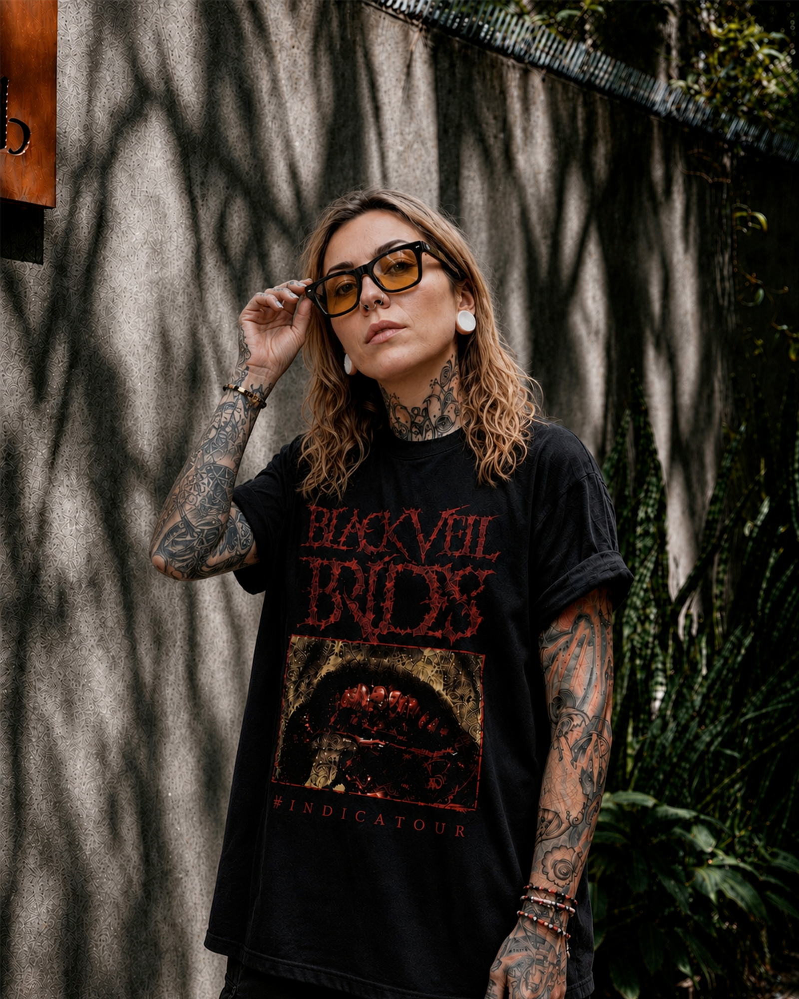 Camiseta Preta Black Veil Brides Bite the Night