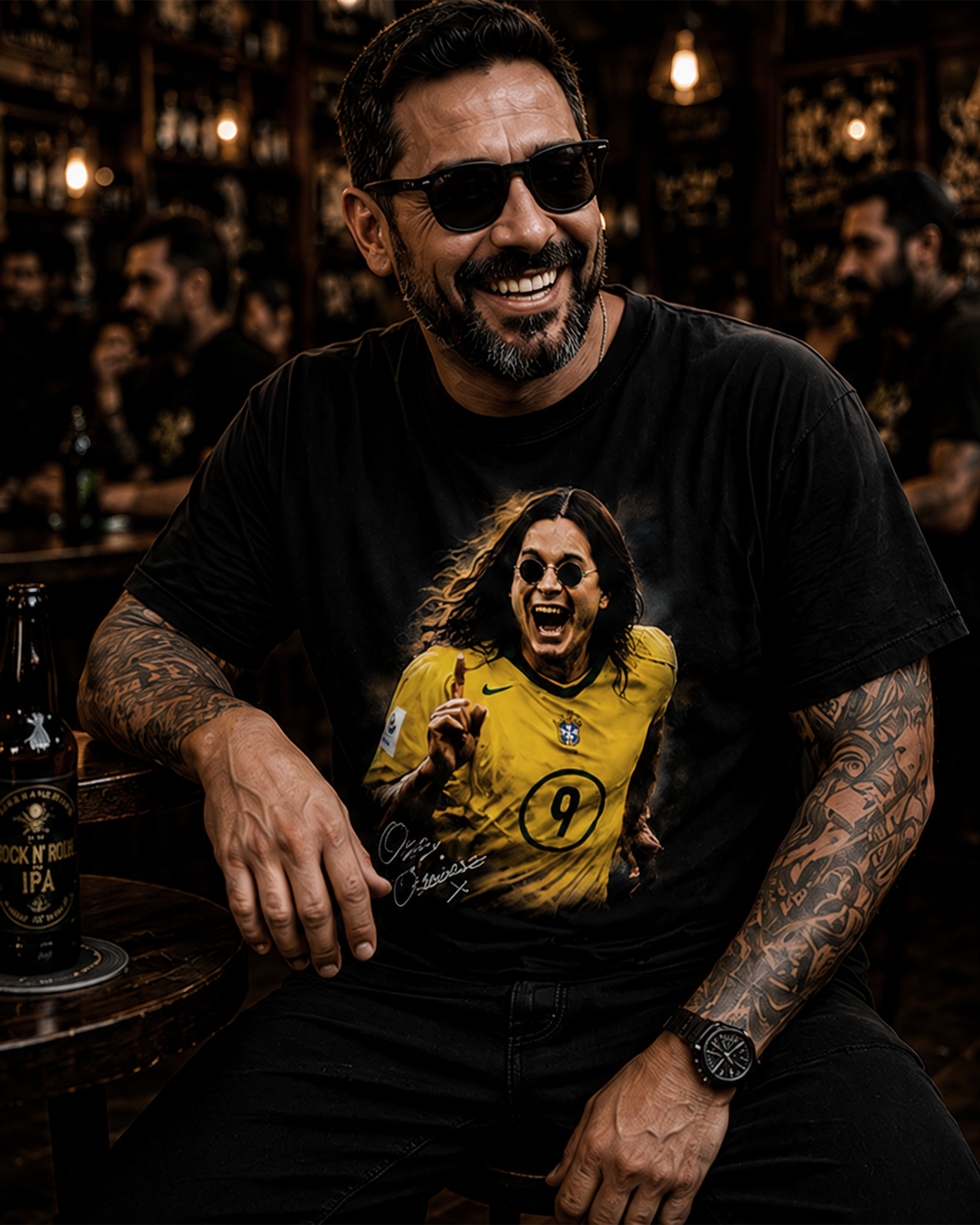 Camiseta Preta Quando Ozzy Marcou o Gol da Final