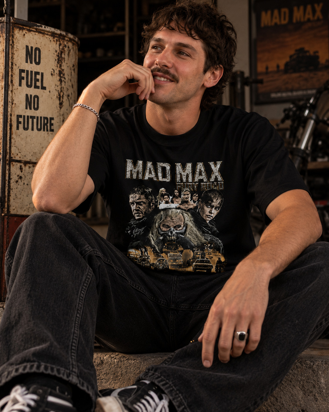 Camiseta Preta Mad Max Fury Road Immortan Joe