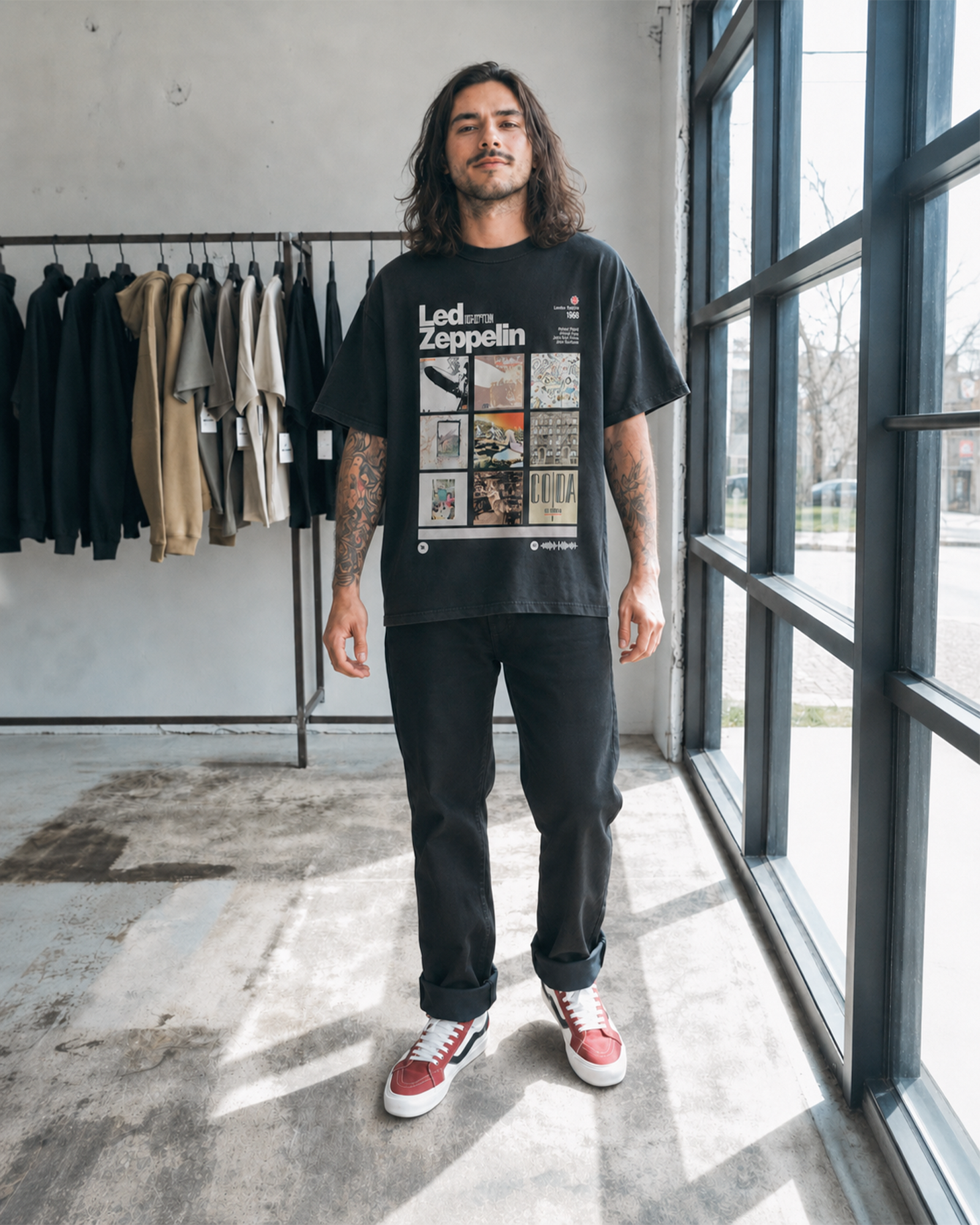 Camiseta Preta Led Zeppelin Discografia