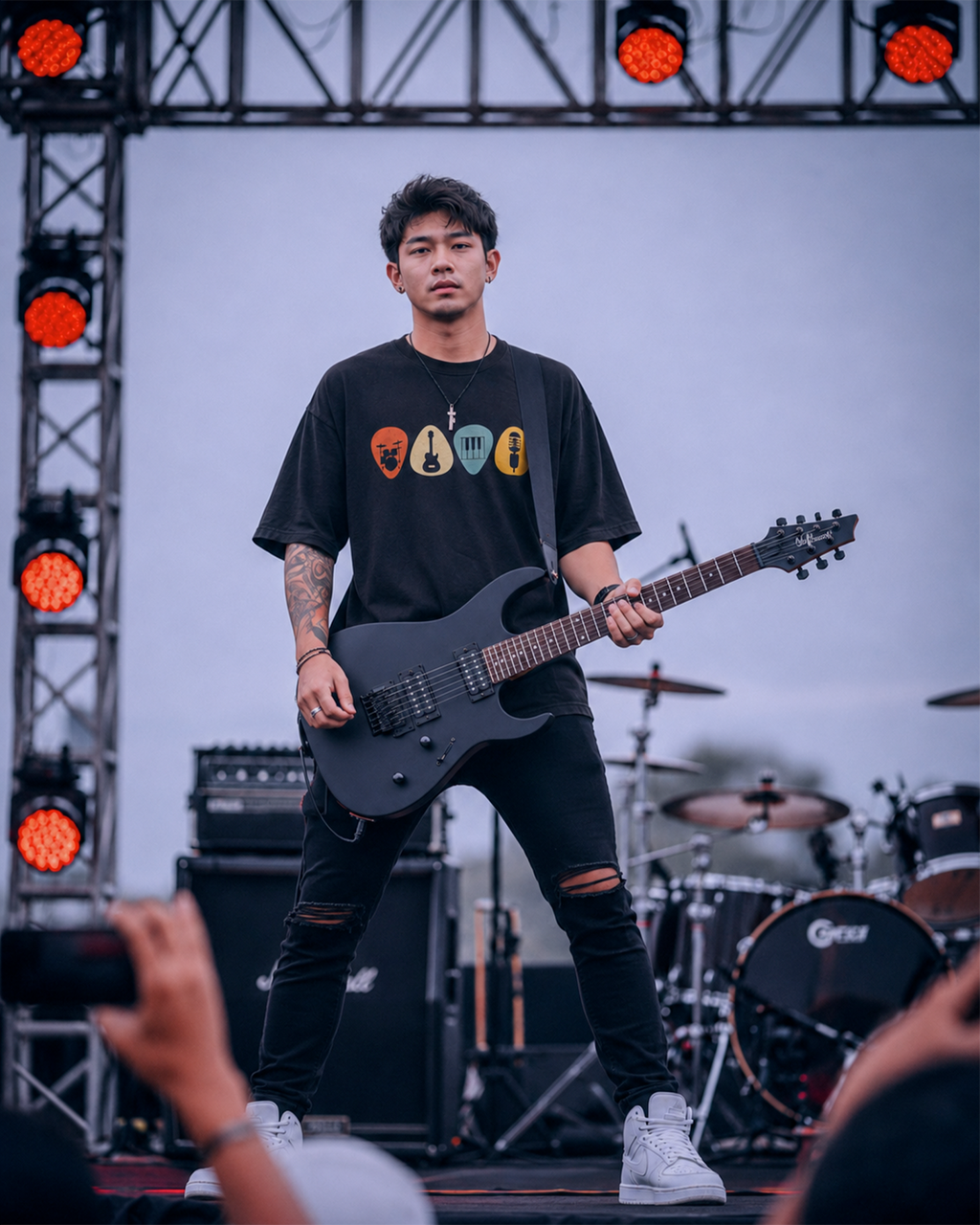 Camiseta Preta Quarteto de Palhetas