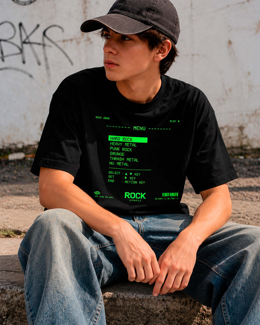 Camiseta Preta Rock Selection For Those Who Rock