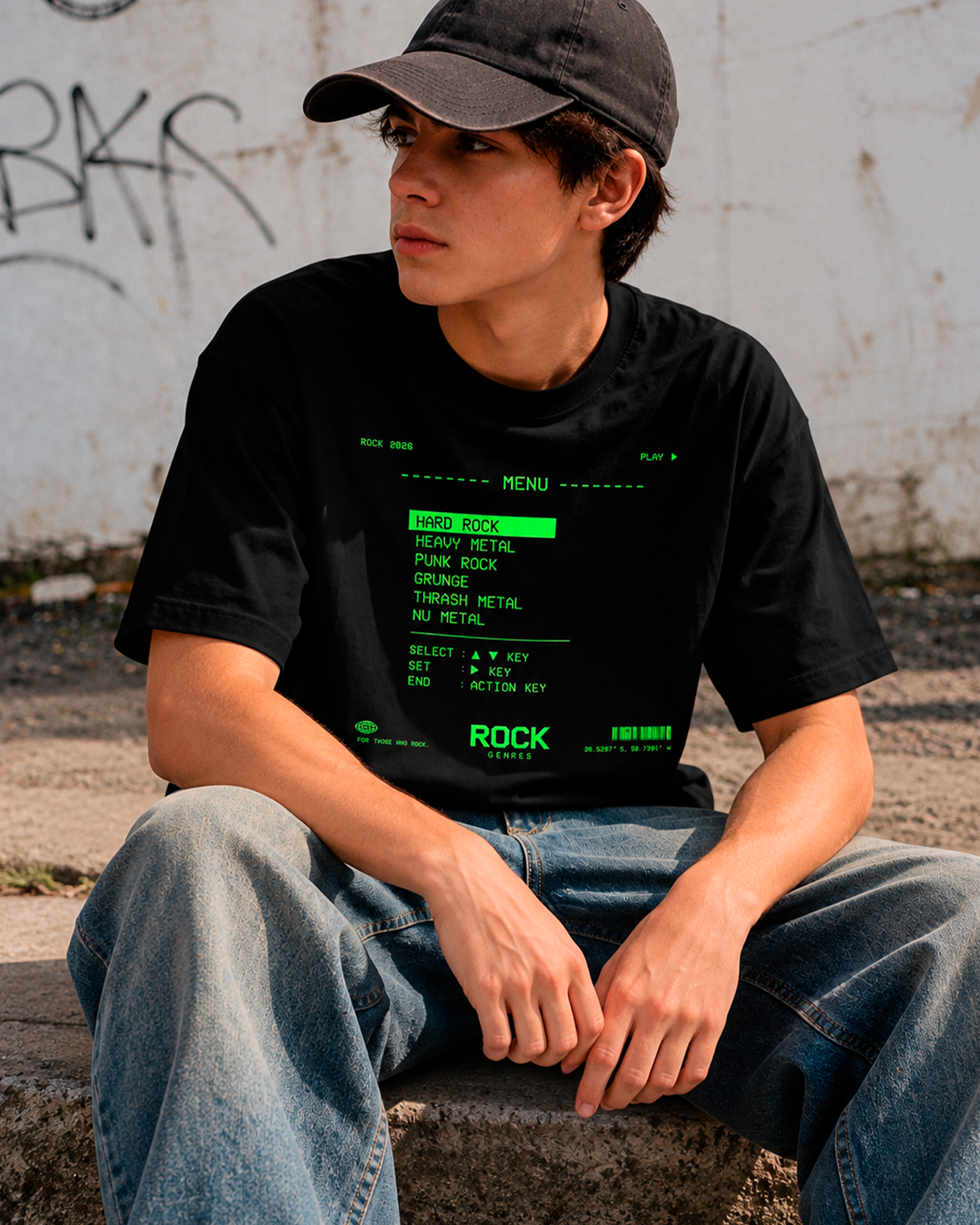 Camiseta Preta Rock Selection For Those Who Rock