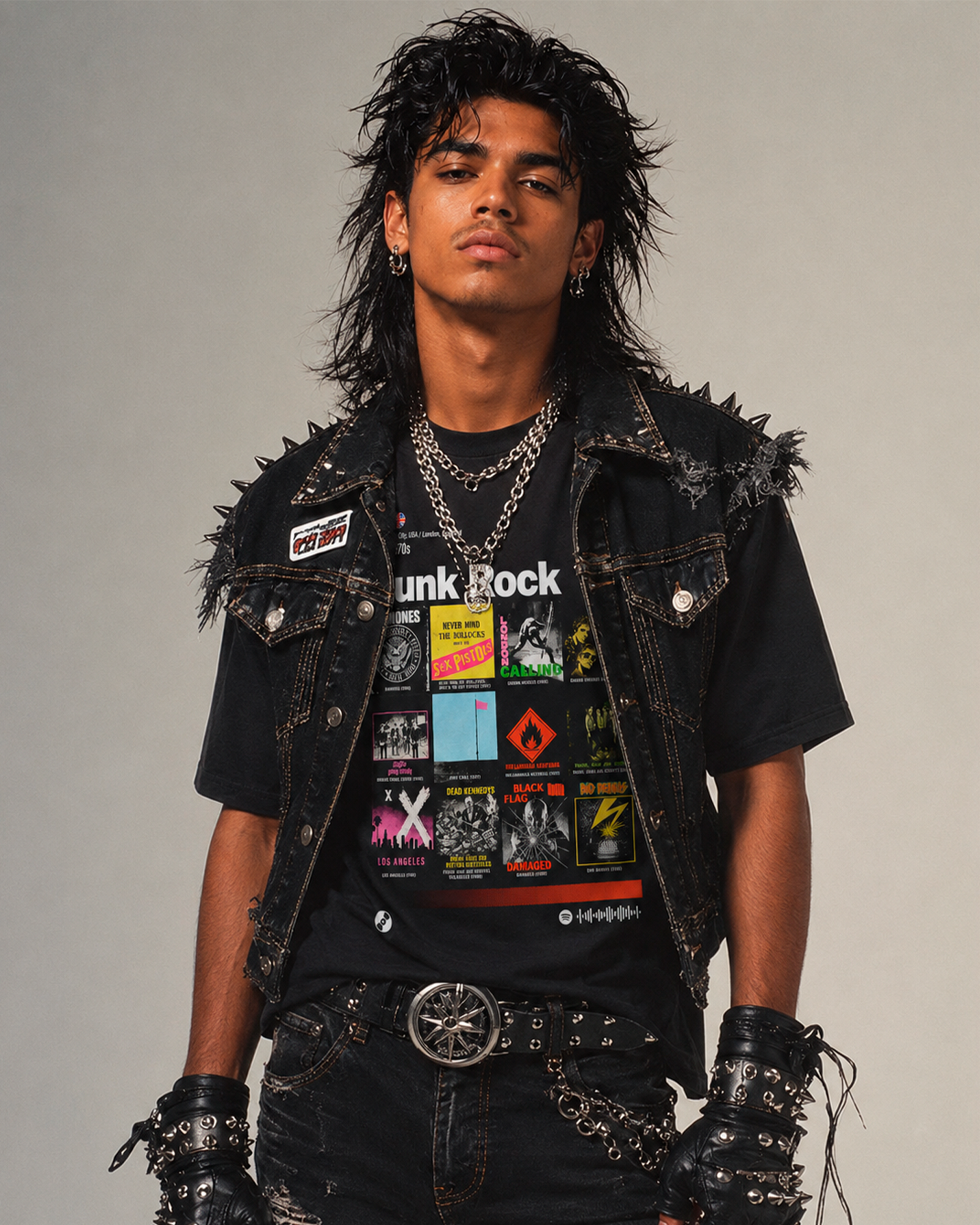 Camiseta Preta Subgêneros do Rock Punk Rock