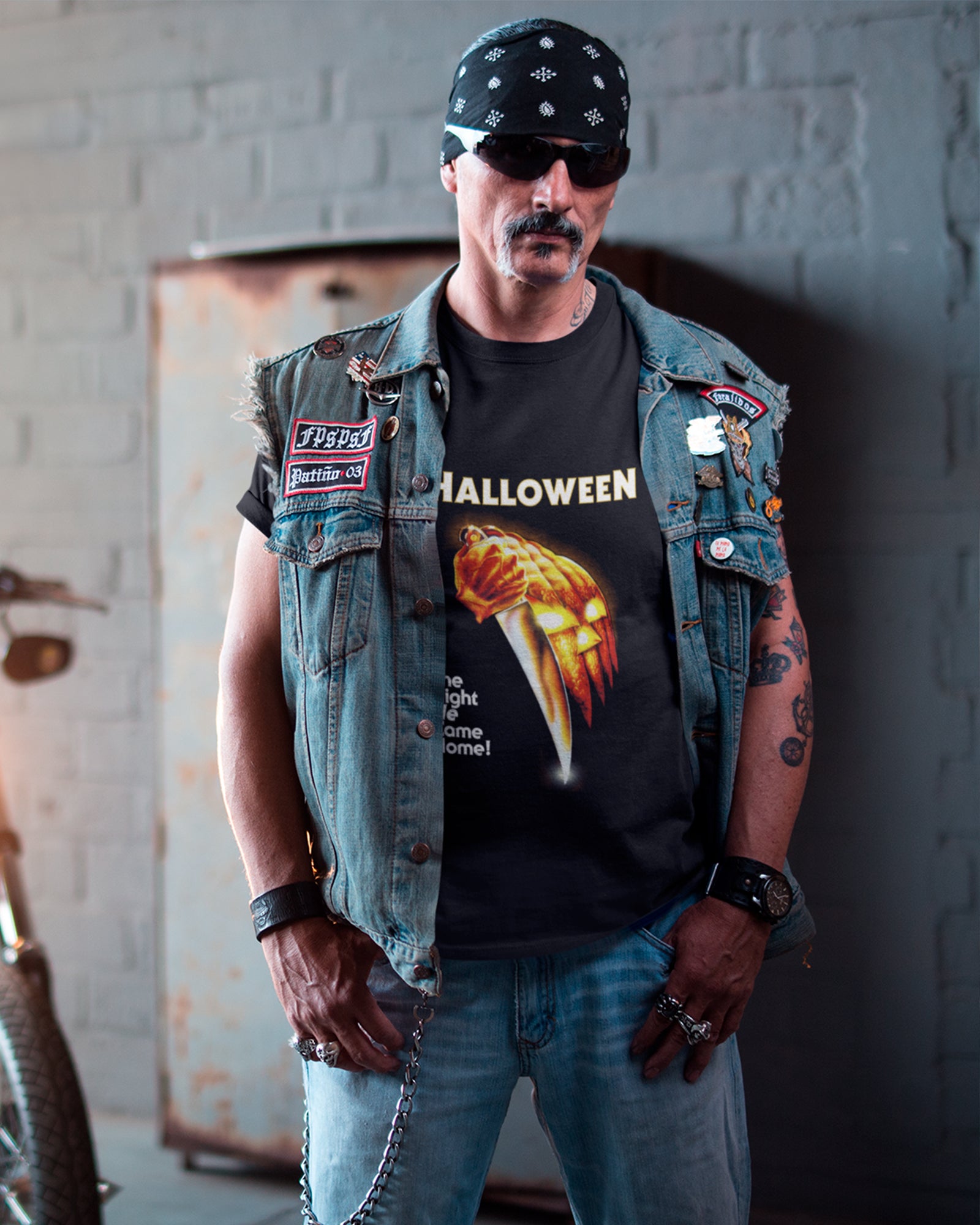 Camiseta Preta Slasher Halloween Dark Knife Unissex