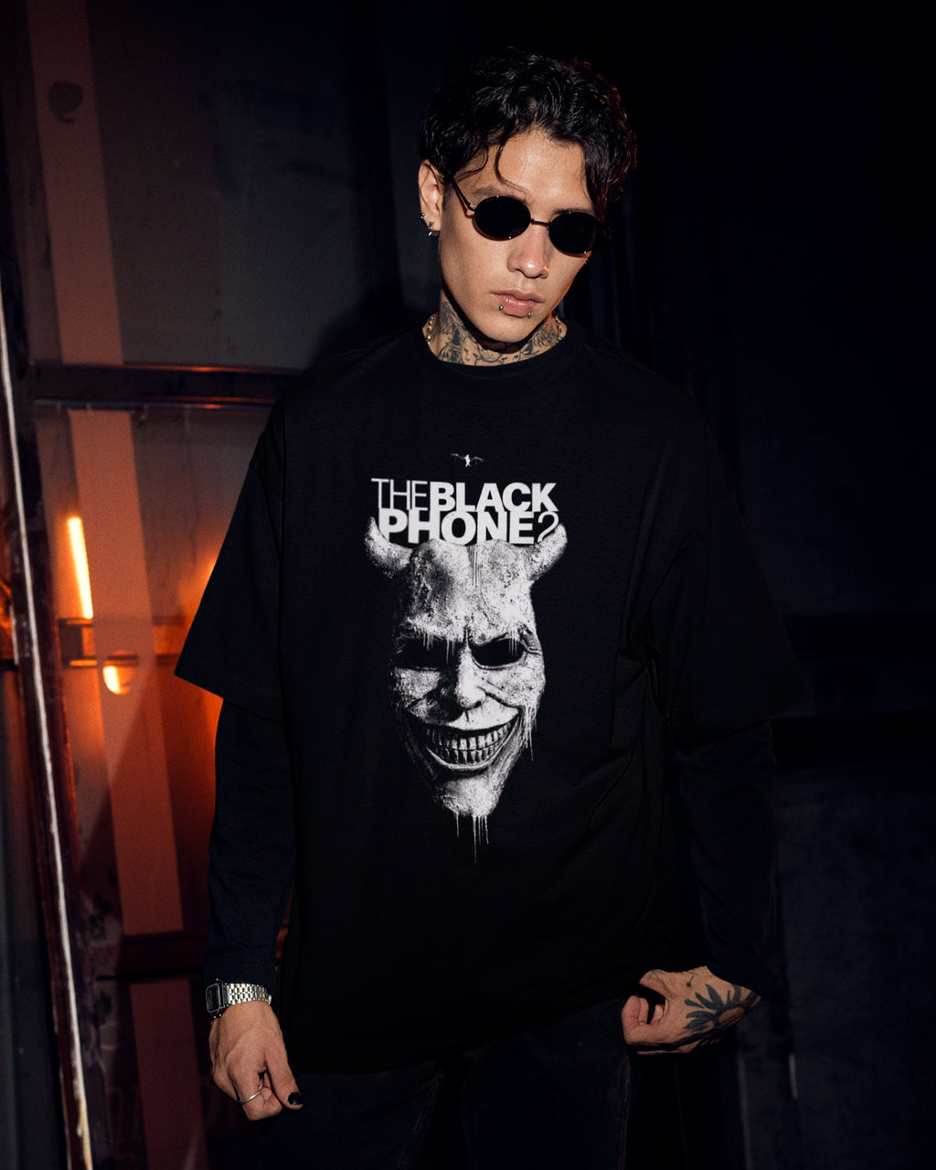 Camiseta Preta The Black Phone Máscara Unissex