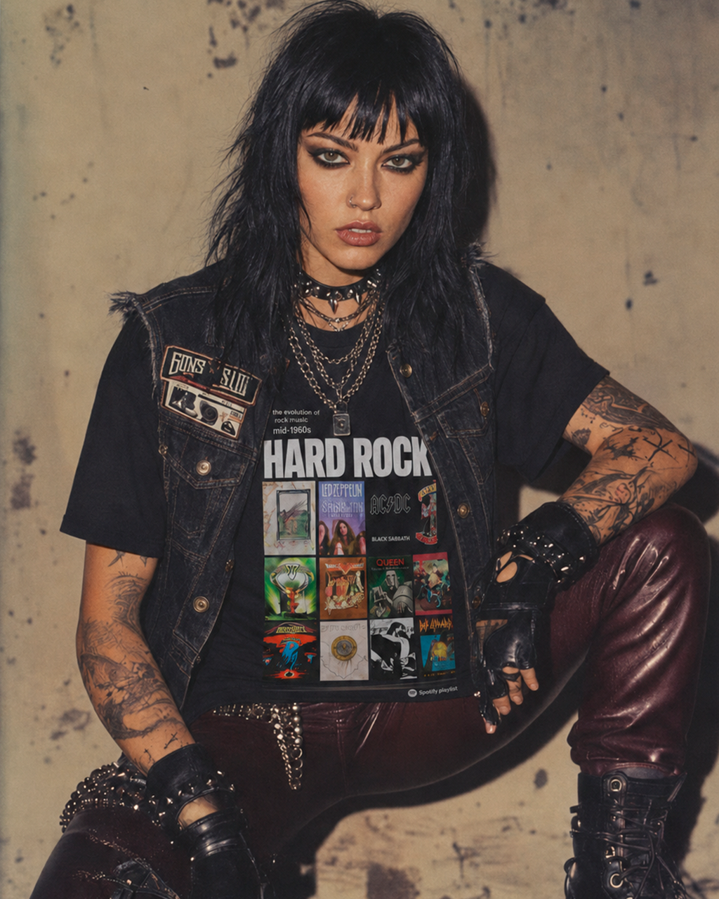 Camiseta Preta Subgêneros do Rock Hard Rock