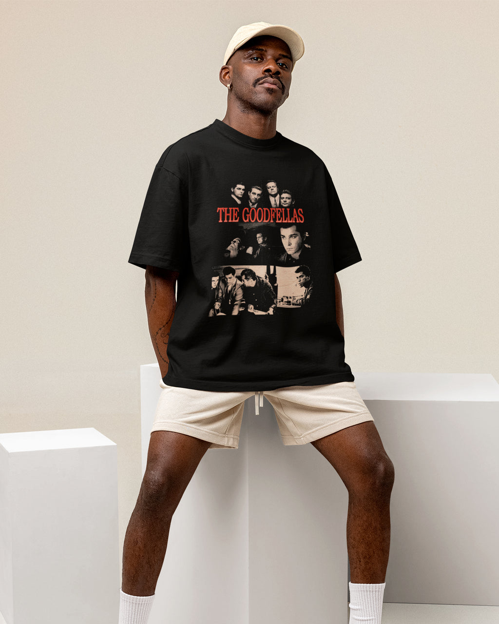 Camiseta Preta Goodfellas Integrantes Visual Clássico Unissex