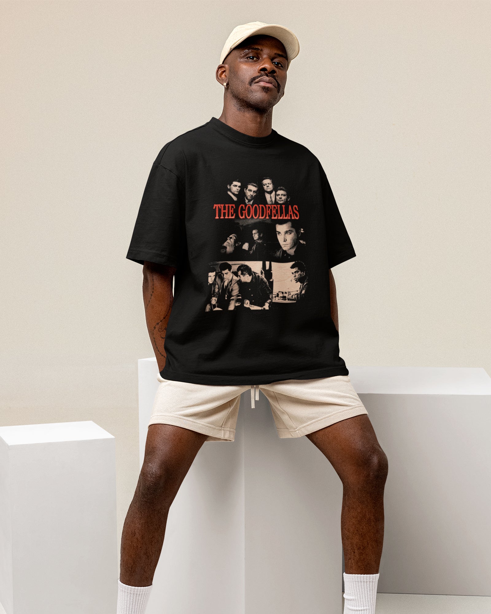 Camiseta Preta Goodfellas Integrantes Visual Clássico Unissex