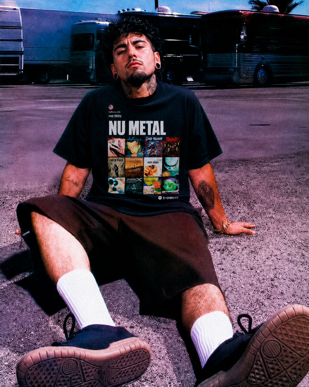 Camiseta Preta Subgêneros do Rock Nu Metal