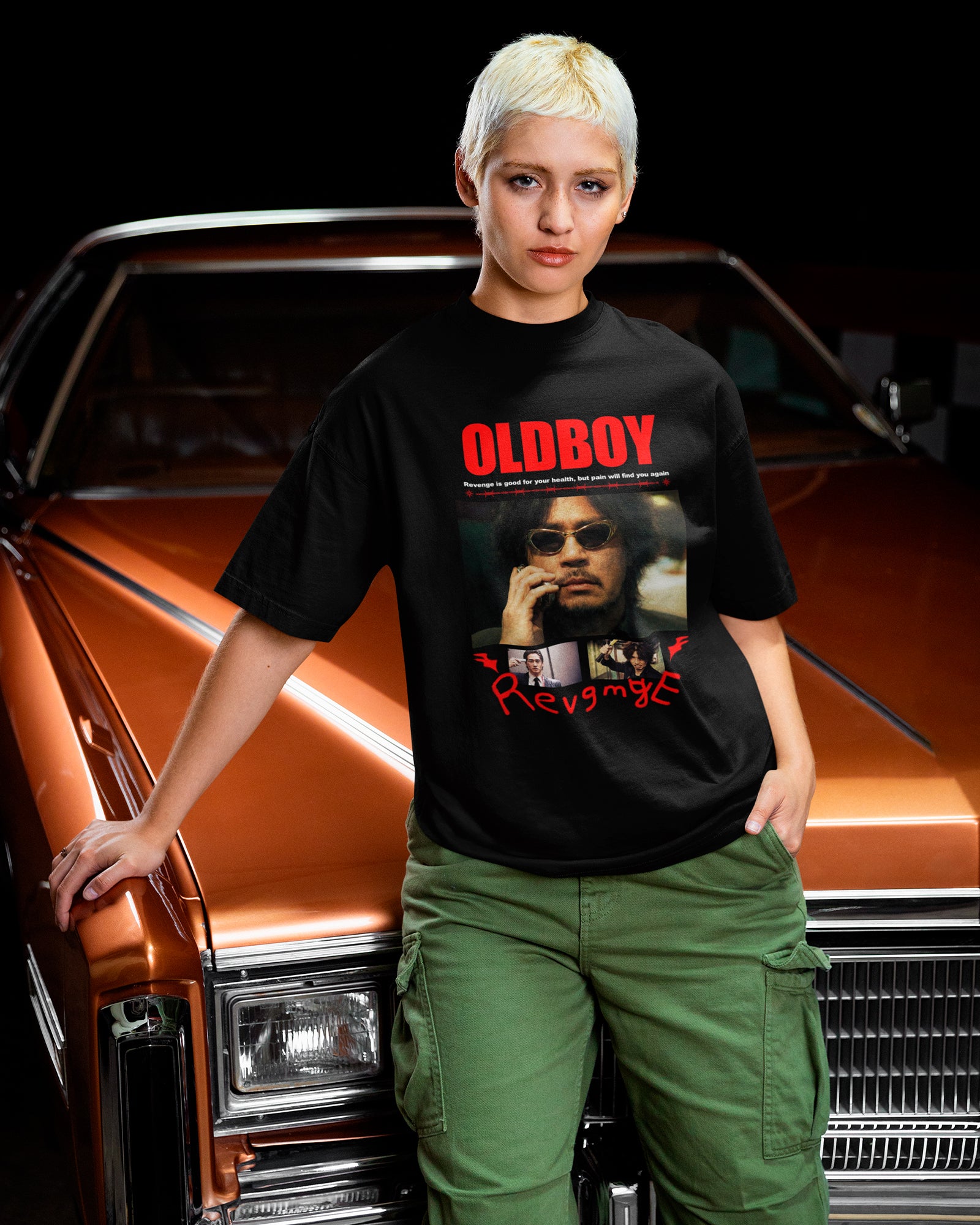 Camiseta Preta Oldboy Revenge Estilo Cult Unissex