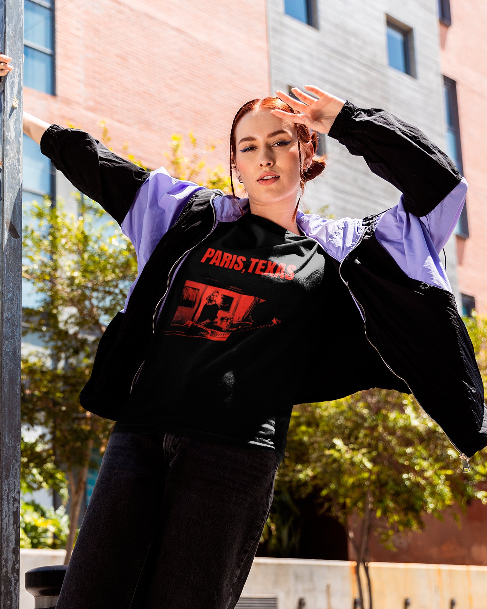 Camiseta Preta Paris Texas Coffee Shop Cena Clássica Unissex