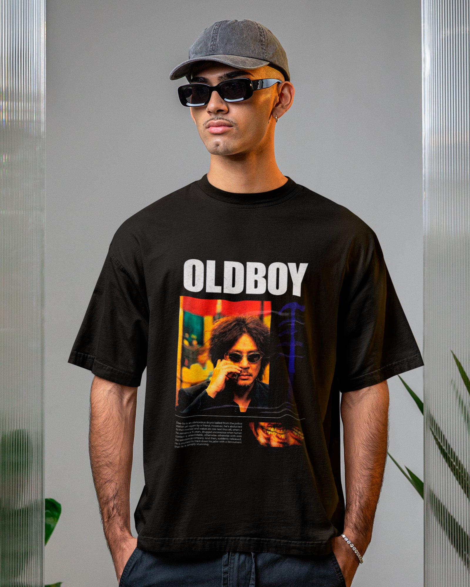 Camiseta Preta Oldboy Martelo Oh Dae-su Estilo Vingança Cult Unissex