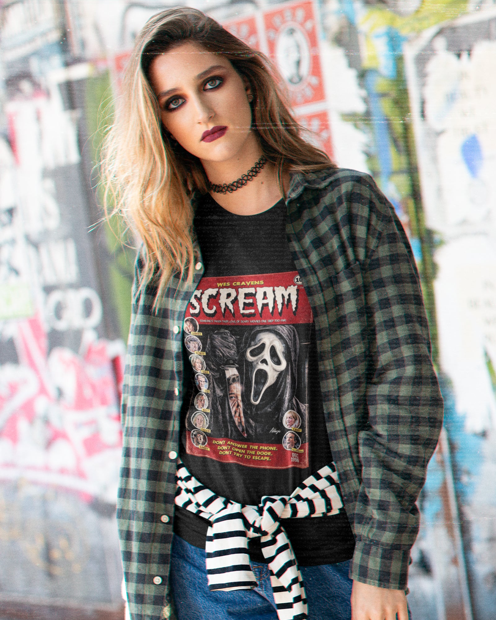Camiseta Preta Scream Wes Craven Personagens Ghostface Unissex