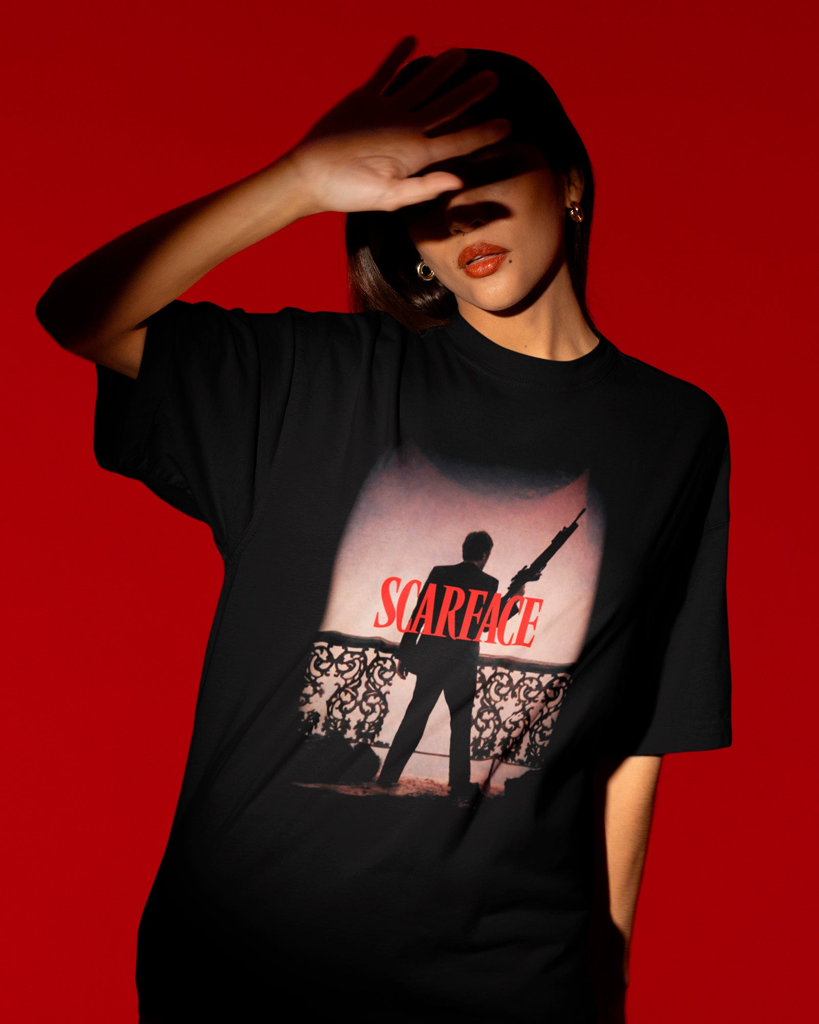 Camiseta Preta Scarface Tony Montana Cena Clássica Unissex