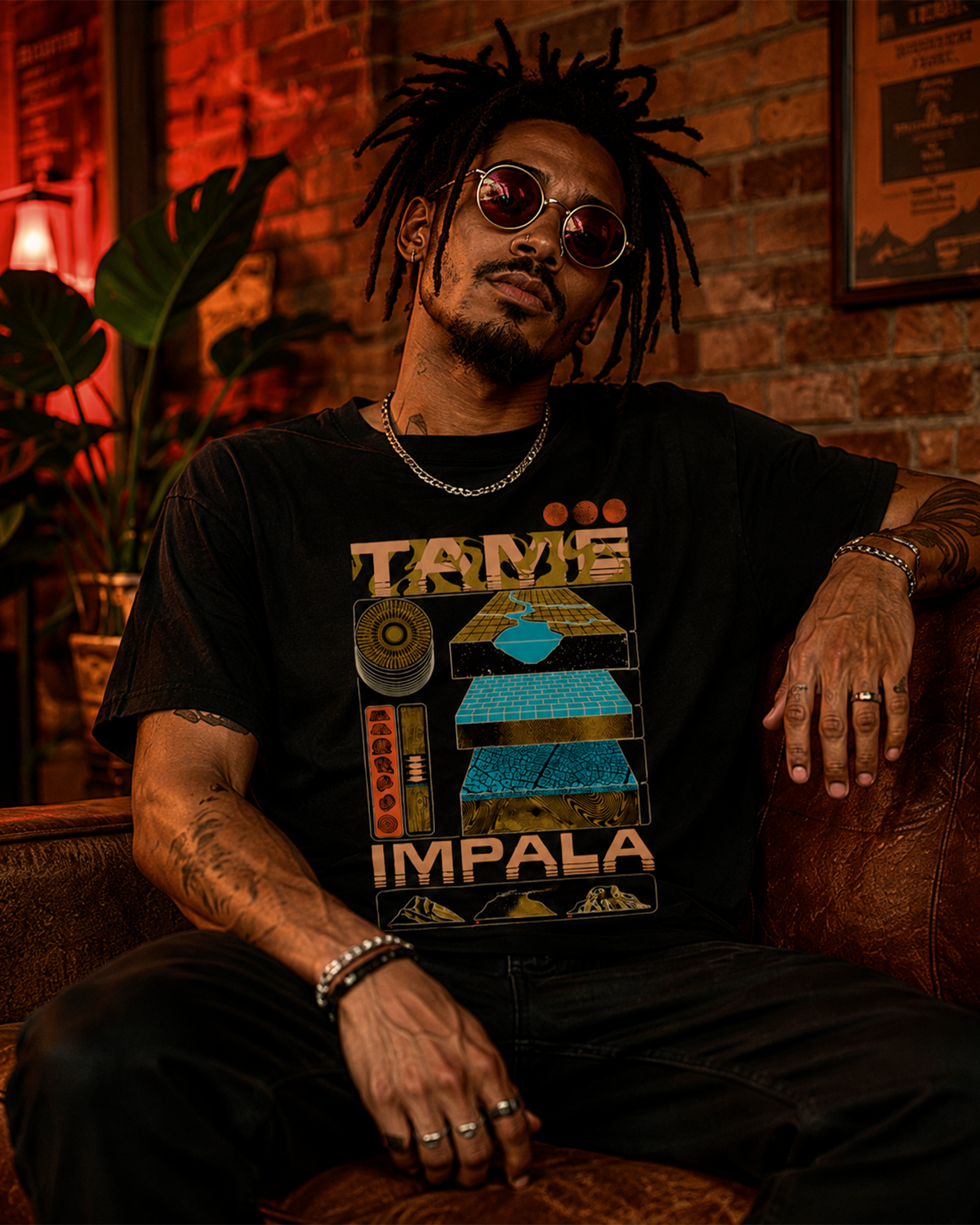 Camiseta Preta Tame Impala Cosmic Exploration Manual