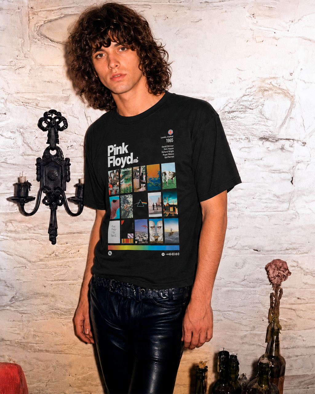 Camiseta Preta Pink Floyd Discografia