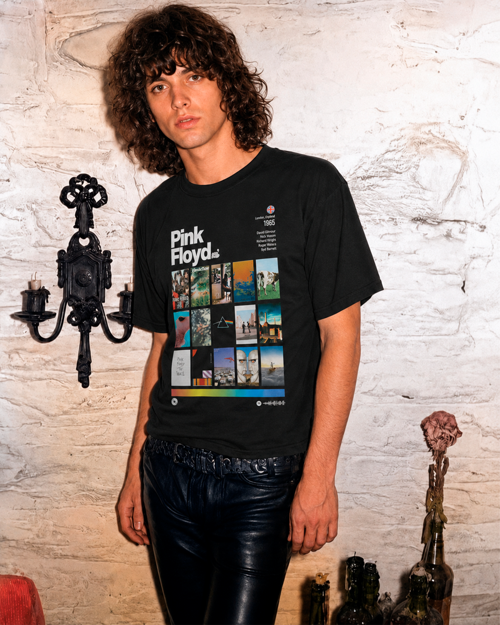 Camiseta Preta Pink Floyd Discografia