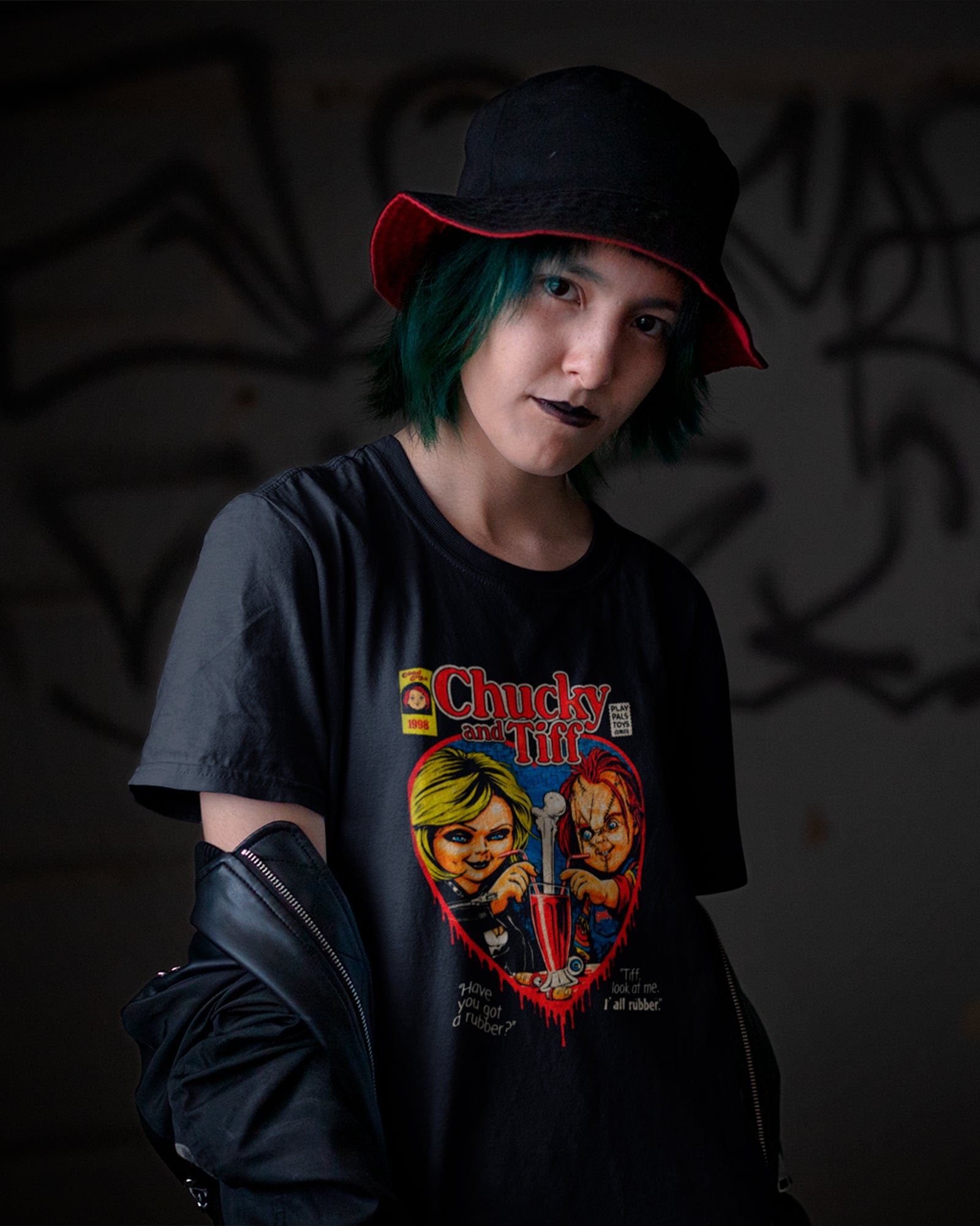 Camiseta Preta Heartbreak Chucky Tiffany Horror Love Unissex