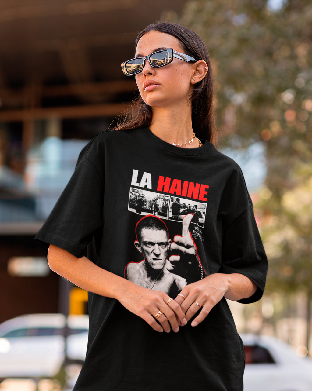 Camiseta Preta La Haine Vinz Integrante Visual Clássico Unissex