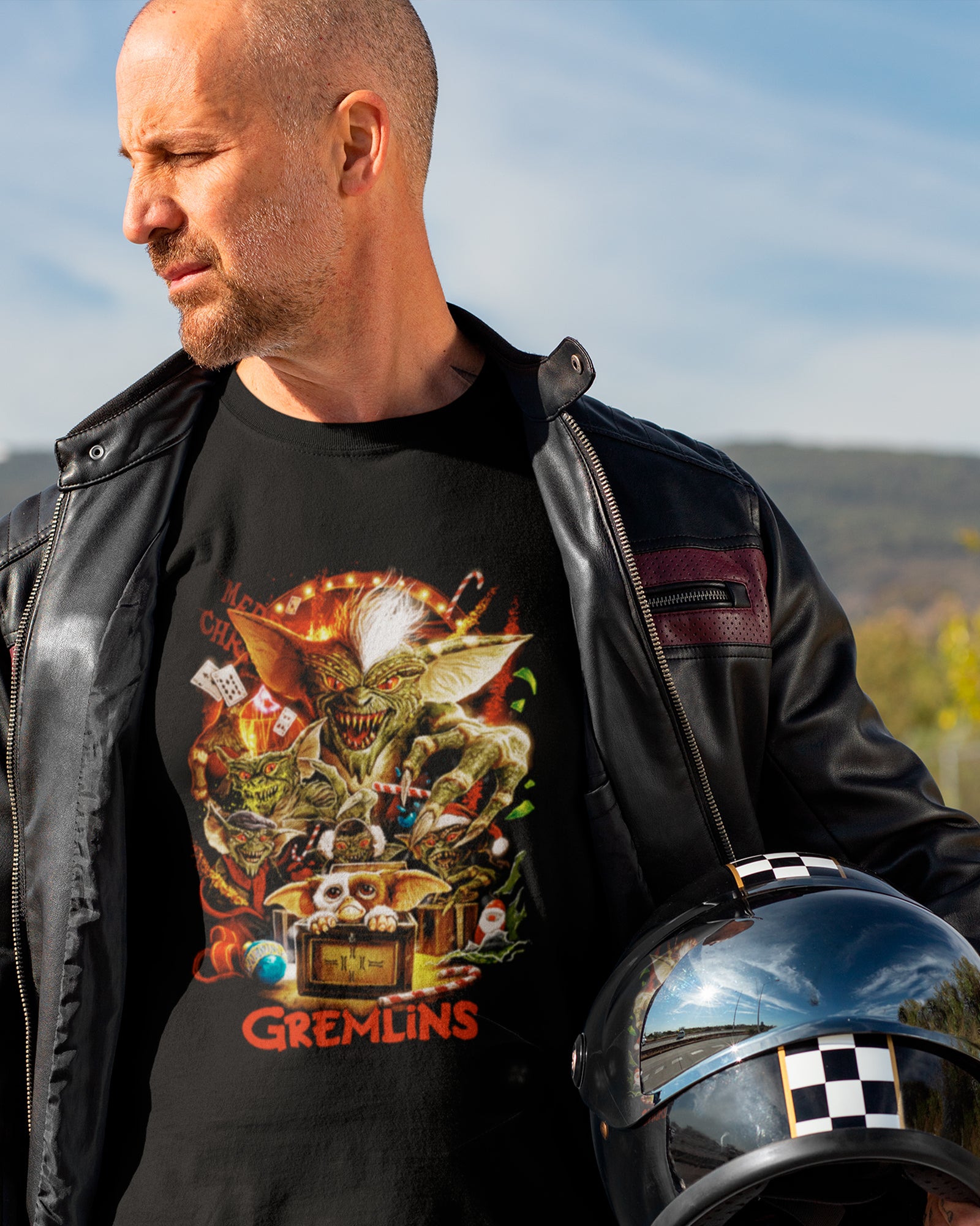 Camiseta Preta Christmas Horror Creature Unissex