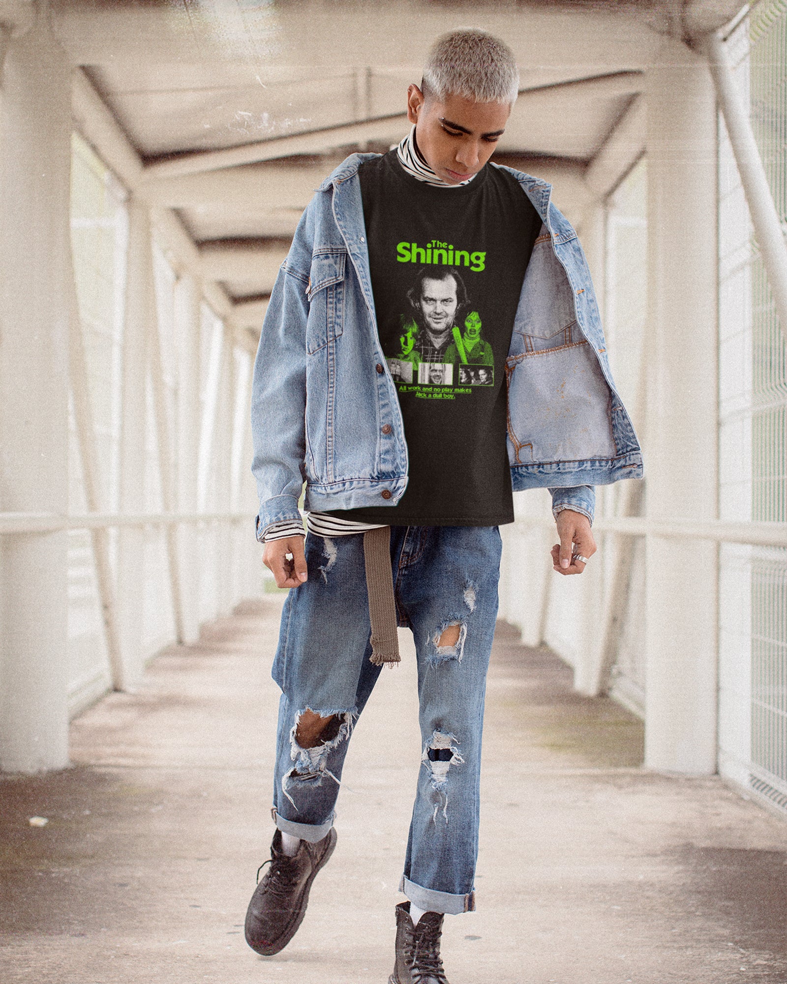 Camiseta Preta The Shining All Work and No Play Jack Unissex