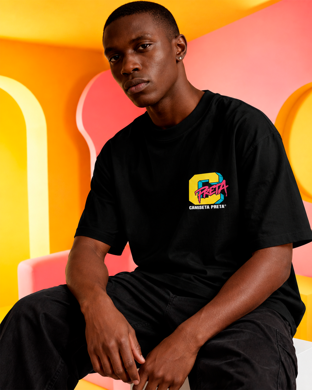 Camiseta Preta CP Miami Retro Style