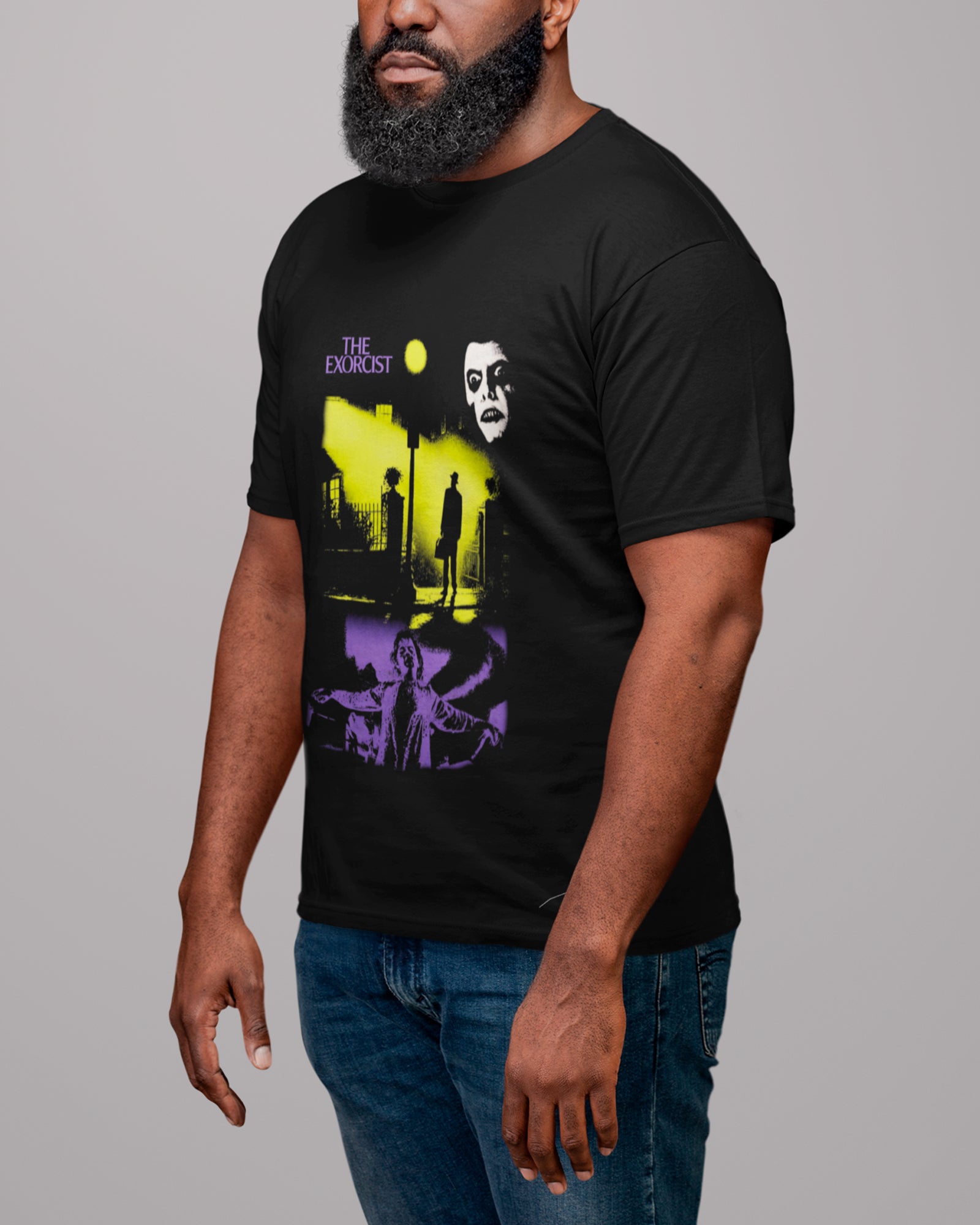 Camiseta Preta The Exorcist Cena da Casa Horror Unissex