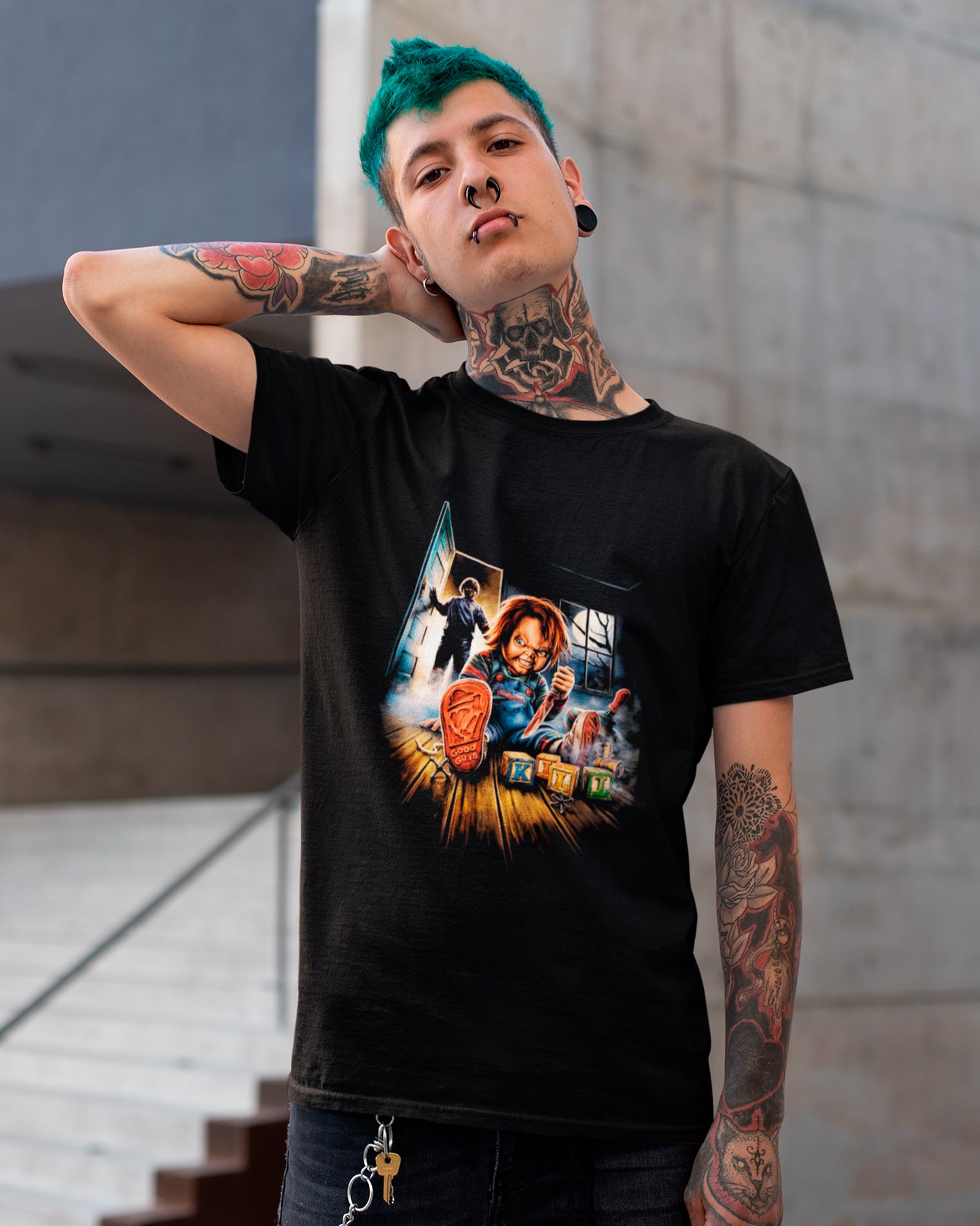 Camiseta Preta Chucky Good Guys Garoto Porta Unissex