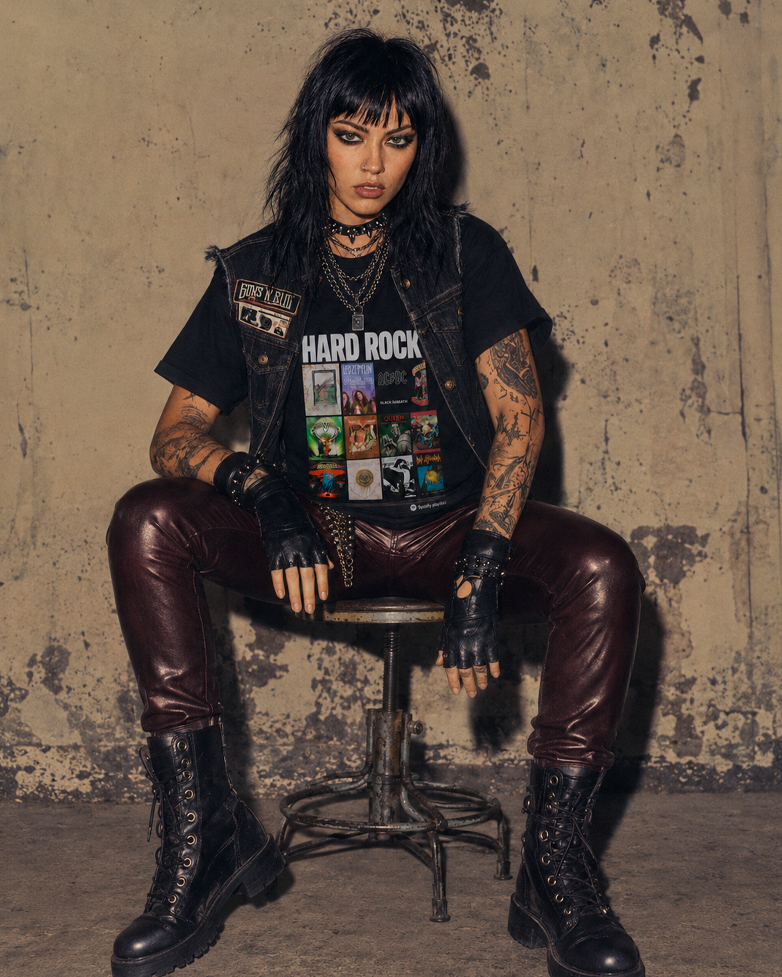 Camiseta Preta Subgêneros do Rock Hard Rock