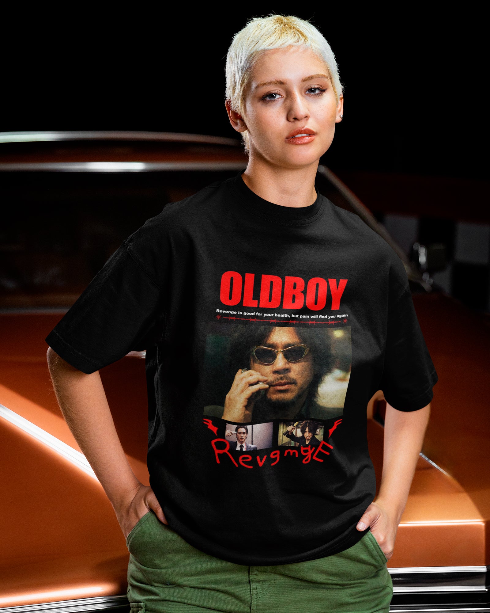 Camiseta Preta Oldboy Revenge Estilo Cult Unissex