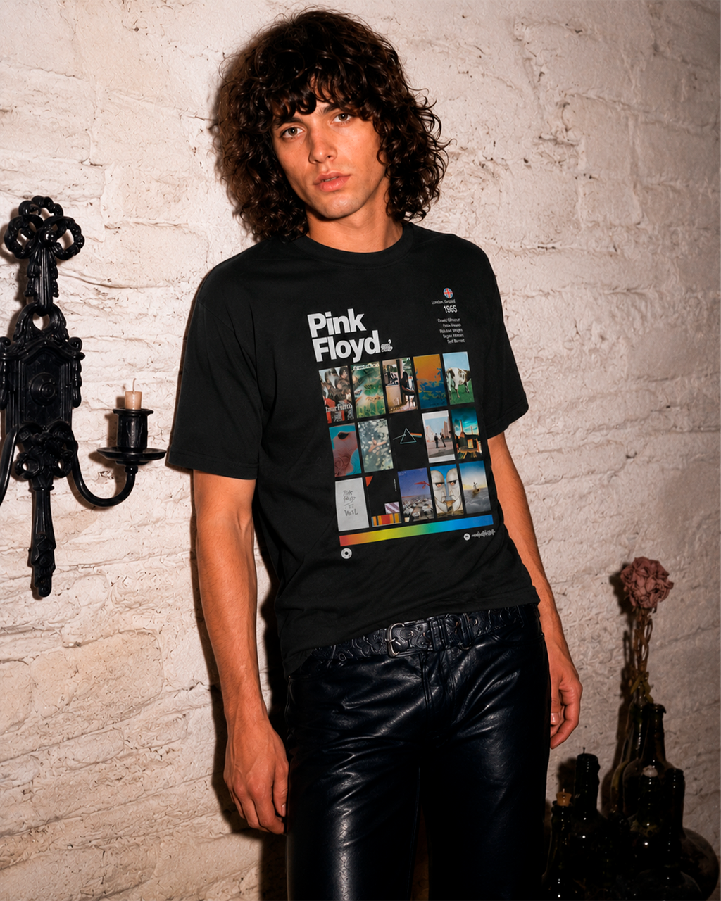 Camiseta Preta Pink Floyd Discografia
