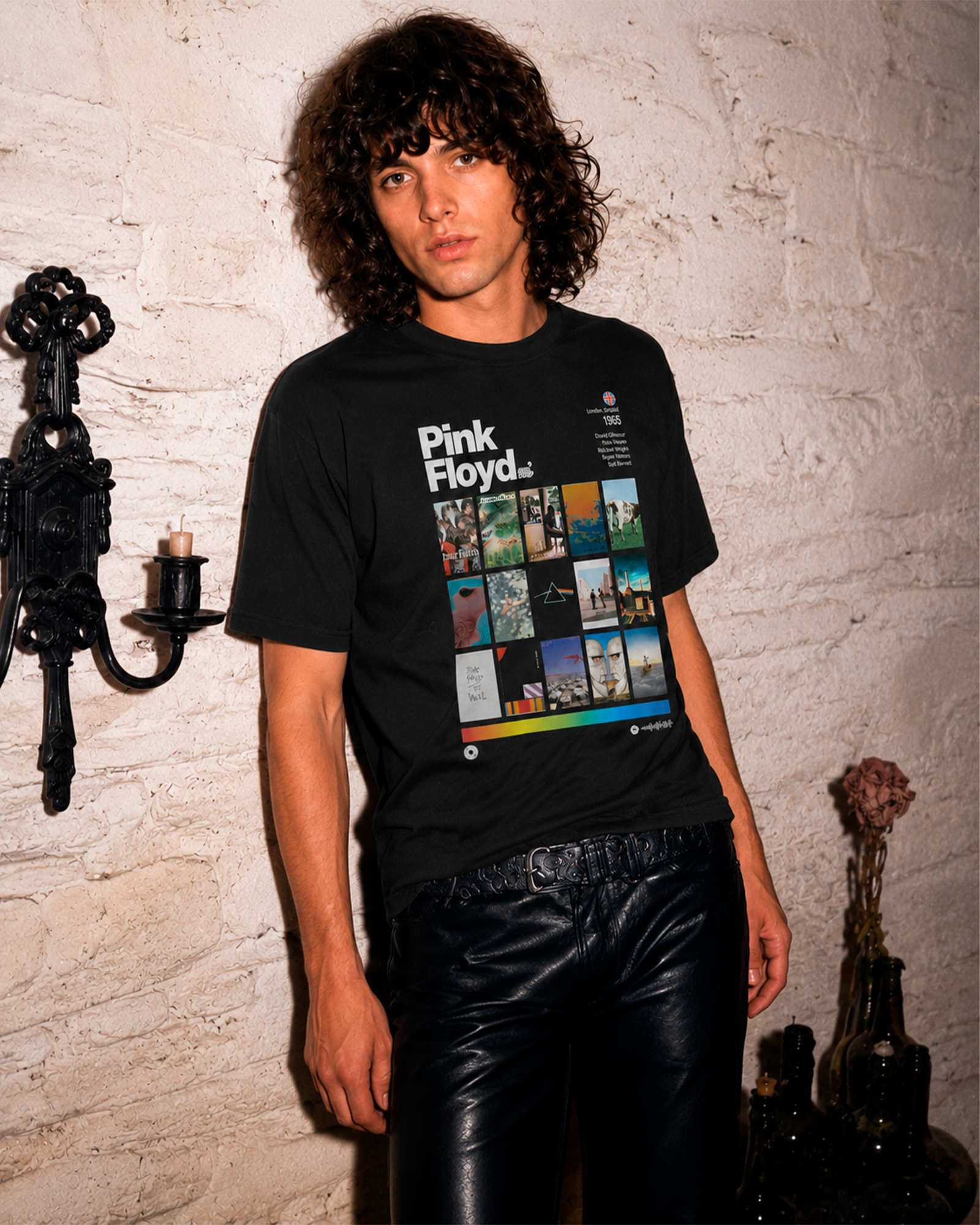Camiseta Preta Pink Floyd Discografia