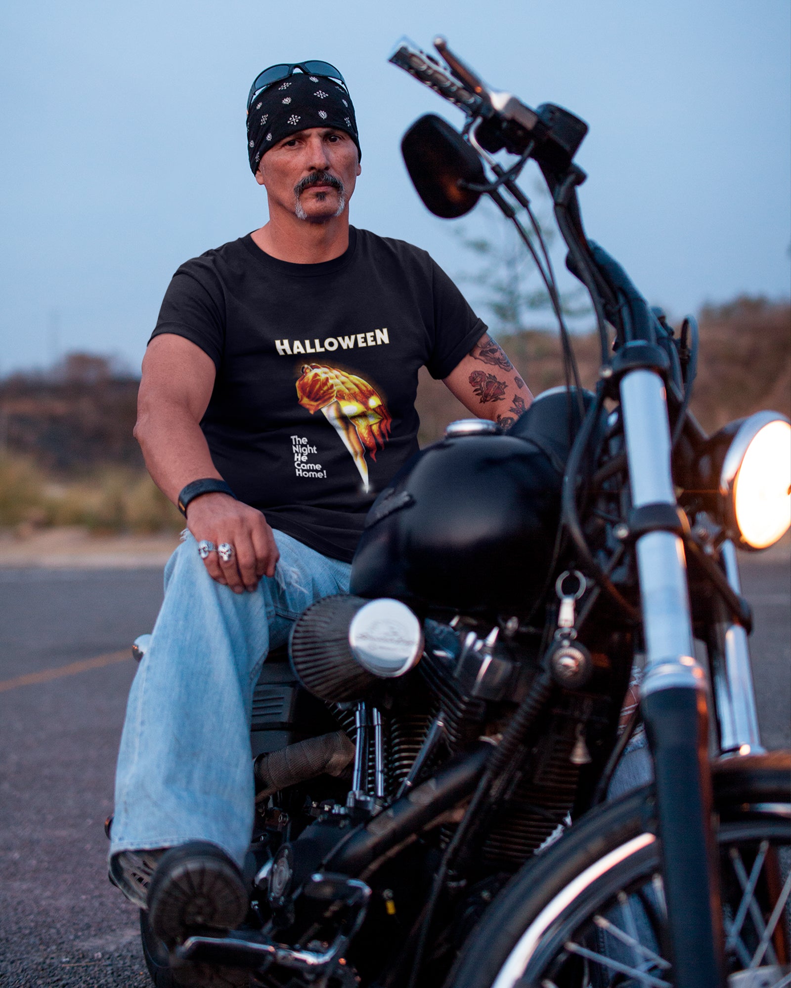 Camiseta Preta Slasher Halloween Dark Knife Unissex