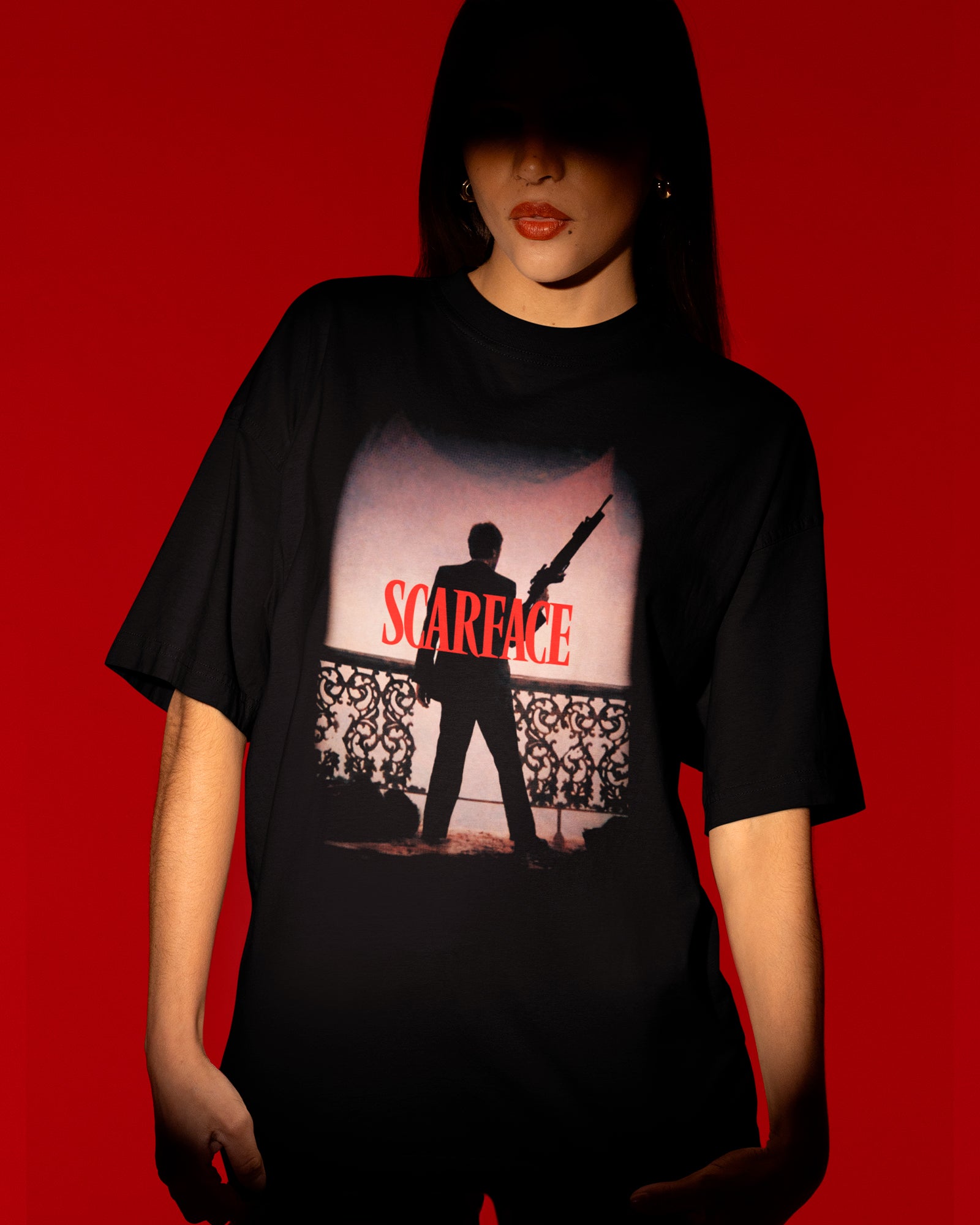 Camiseta Preta Scarface Tony Montana Cena Clássica Unissex