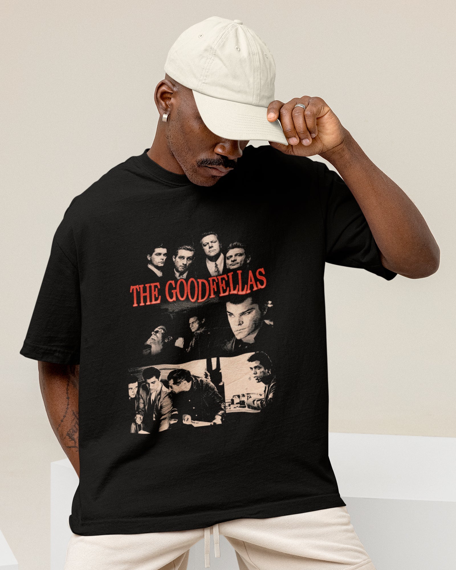 Camiseta Preta Goodfellas Integrantes Visual Clássico Unissex