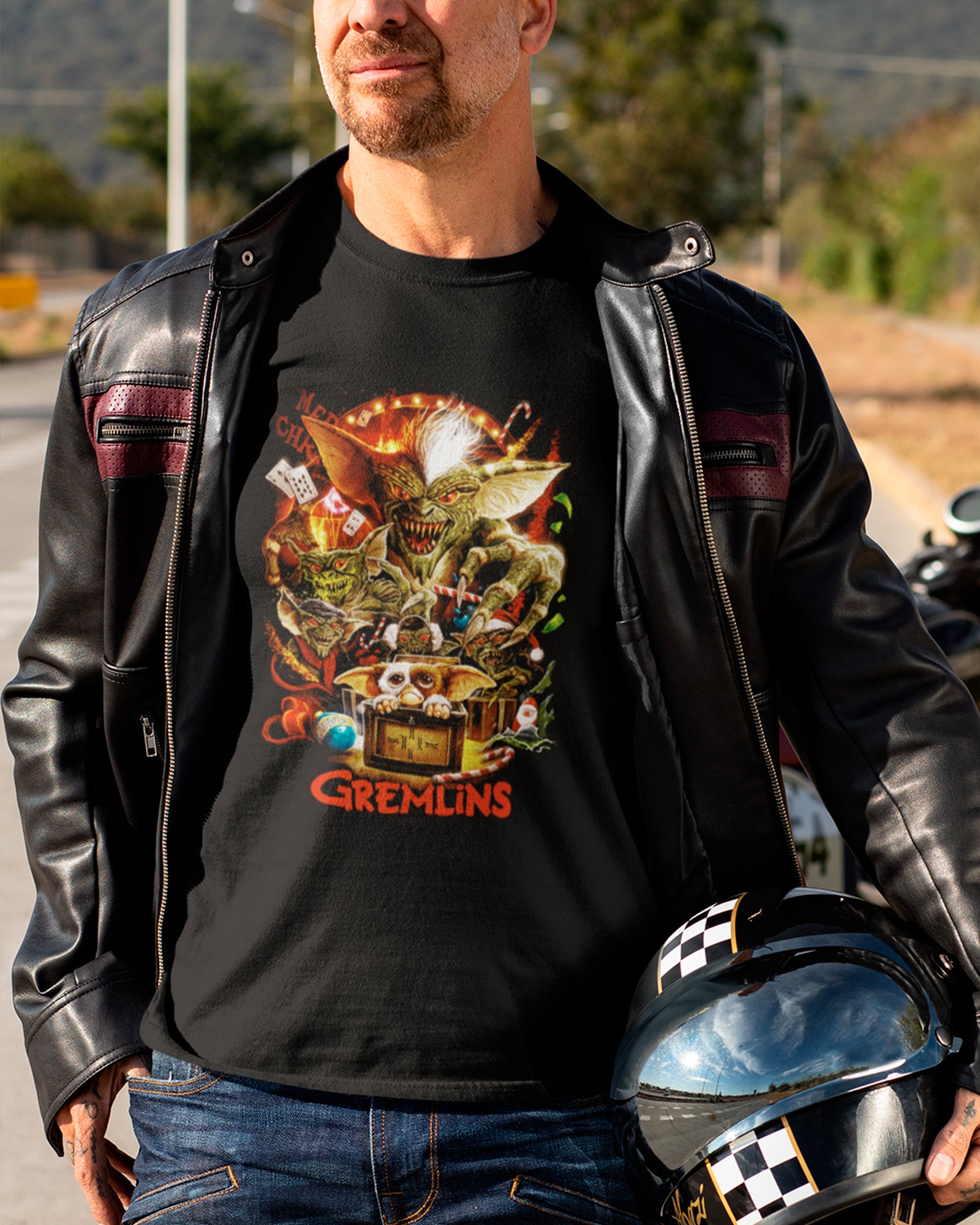 Camiseta Preta Christmas Horror Creature Unissex