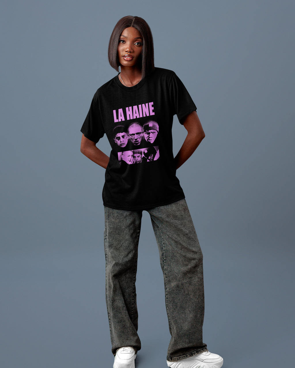 Camiseta La Haine Integrantes Roxo Estilo Urbano Unissex